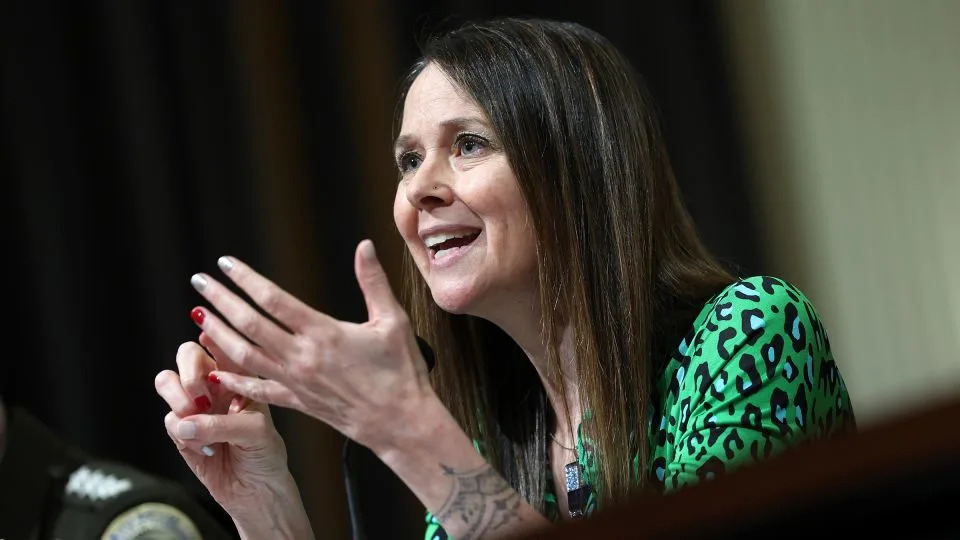 In this January 2024 photo, Jen Easterly testifies on Capitol Hill in Washington, DC. - Kevin Dietsch/Getty Images/File