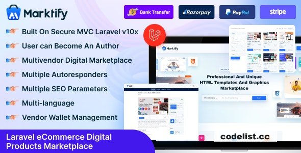 Marktify v3.0 - Laravel eCommerce Digital Product Multivendor Marketplace