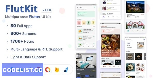 FlutKit v11.0 - Flutter UI Kit