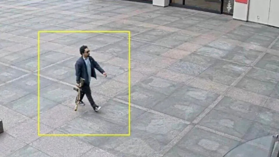 This image from surveillance video obtained by The Associated Press shows Shane Tamura outside a Manhattan office building on Monday, July 28 in New York. - AP