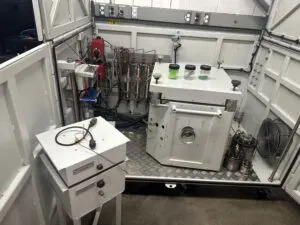  The Iowa State University accelerating rate calorimeter system on Aug. 7, 2025. (Photo by Brooklyn Draisey/Iowa Capital Dispatch.