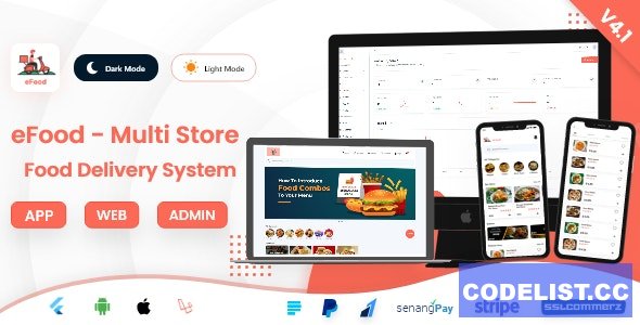 eFood v4.1 - Food Delivery App with Laravel Admin Panel + Delivery Man App
