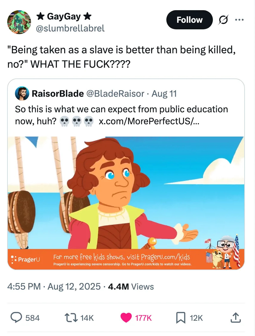 Illustration of a worried child next to educational icons. Text discusses public education. Social media reactions are visible below the image