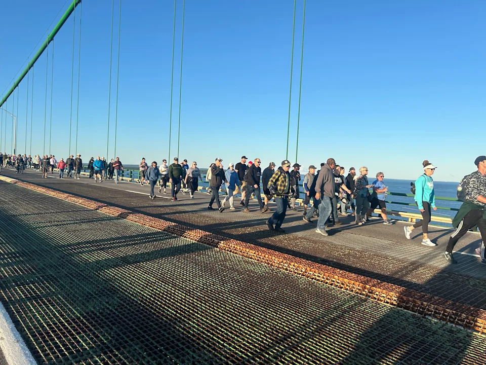 Thousands of people took part in the Mackinac Bridge Walk on Monday, Sept. 2, 2024.