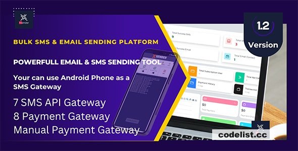 XSender v1.2 - Bulk Email and SMS Sending Application by PHP Laravel - nulled