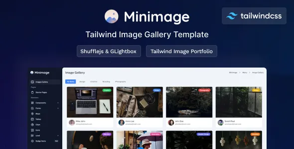 Minimage - Tailwind Image Gallery Setup HTML Template v1.0