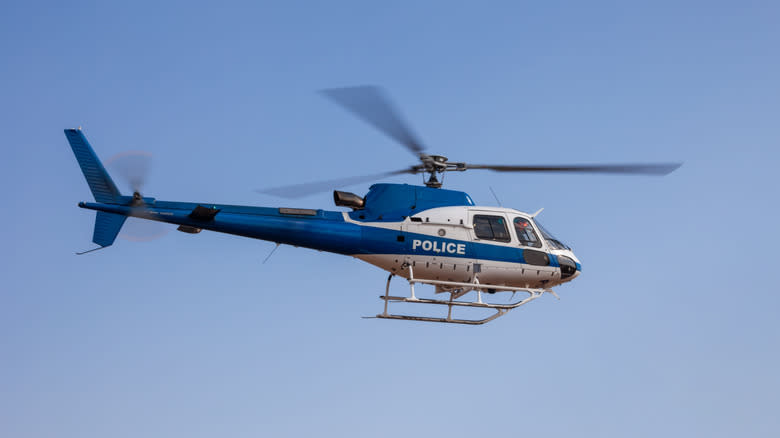 Police helicopter in flight