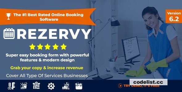 Rezervy v6.2 - Online bookings system for cleaning, maids, plumber, maintenance, repair, salon services