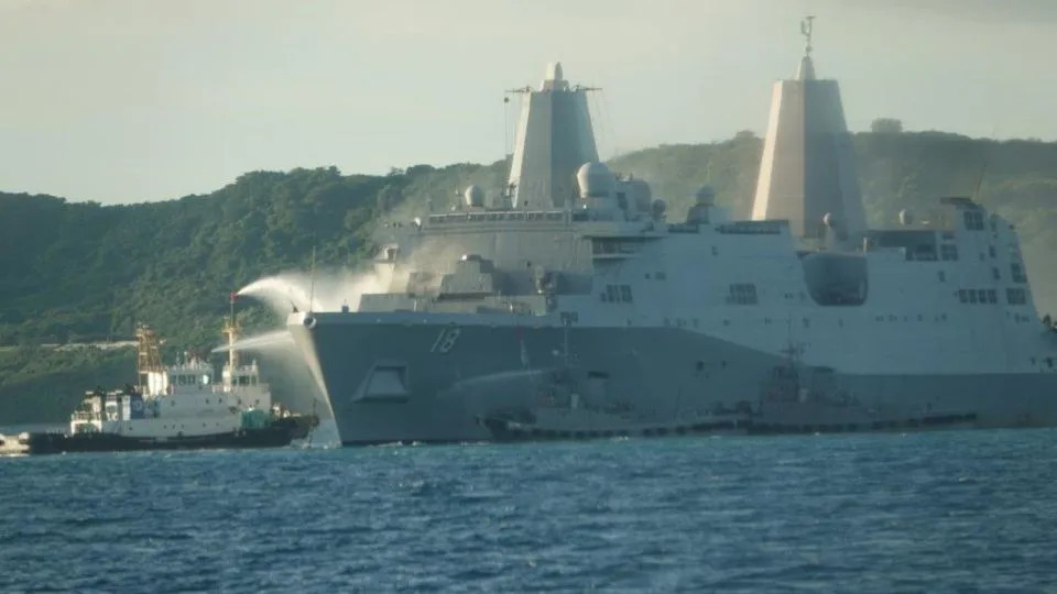 Fire burns for 12 hours on US Navy warship off Okinawa
