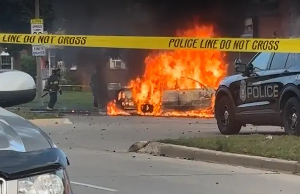 17-year-old dies in car fire after fleeing Milwaukee police, crashing into tree, police say