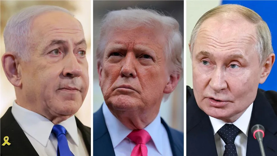 Benjamin Netanyahu, Donald Trump and Vladimir Putin. - AFP, Getty Images