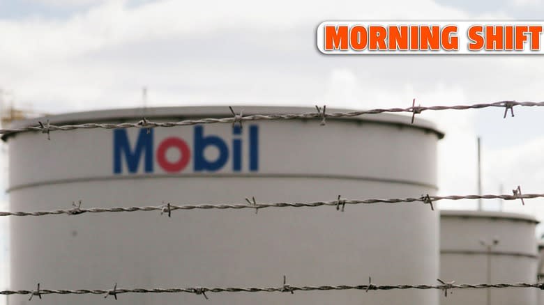 a mobil oil holding tank