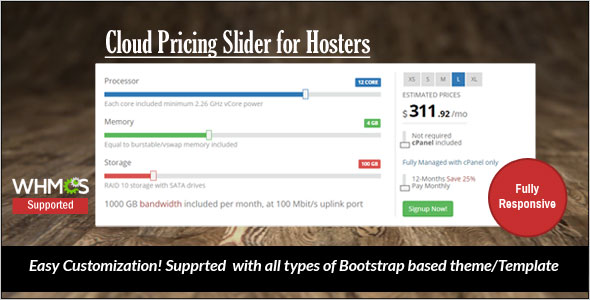 Cloud Pricing Slider