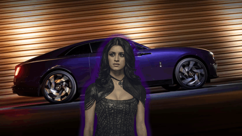 Yennefer of Vengerberg with a Rolls-Royce Black Badge Spectre