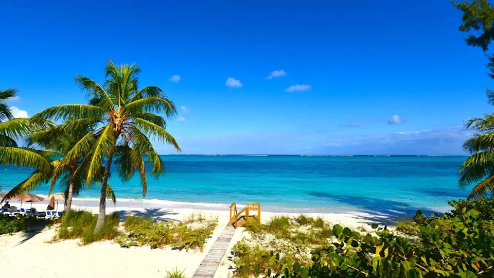 A beach in Grace Bay, Turks and Caicos