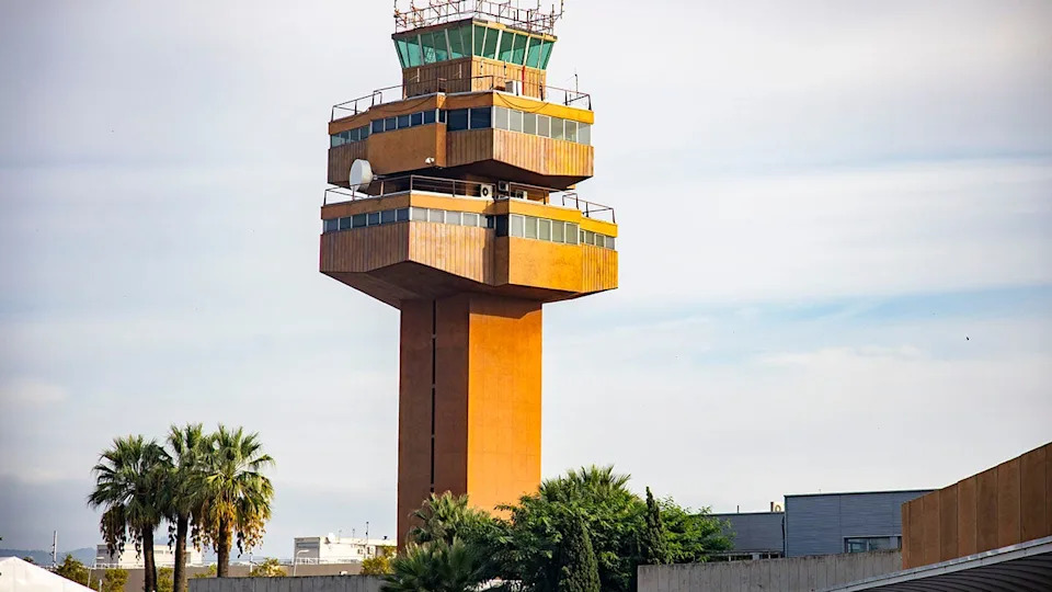 An air control tower at Josep Tarradellas Barcelona-El Prat airport