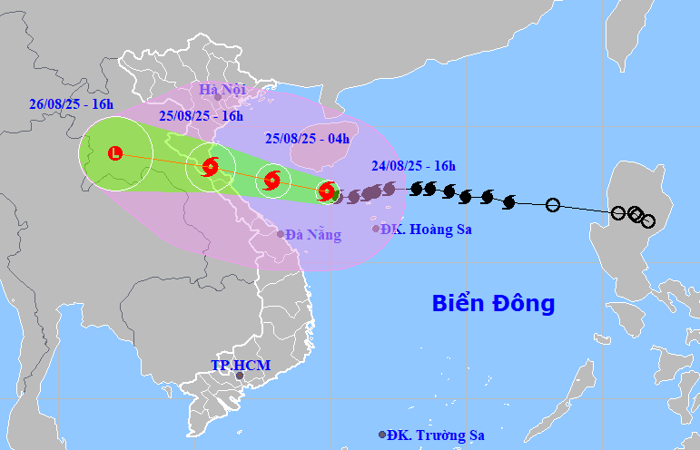 Bão số 5 mạnh đến cấp 14 quần thảo cả ngày mai, tâm điểm Thanh Hóa - Bắc Quảng Trị