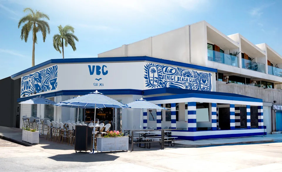 The new club arrived this week, and it's ready to serve Angelenos like they're dining on the coast of the Mediterranean.Credit: Venice Beach Club