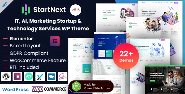 StartNext - IT, AI, Marketing Startup & Technology Services WordPress Theme v5.5