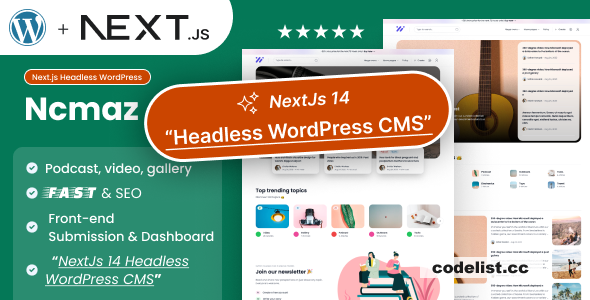 Ncmaz v2.10.0 - NextJs Headless WordPress Blog Magazine