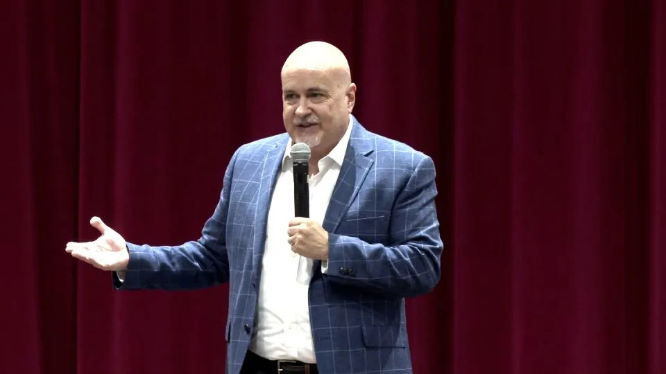 Rep. Mark Pocan holds a town hall in Prairie du Chien, Wisconsin, on Thursday. - WISC