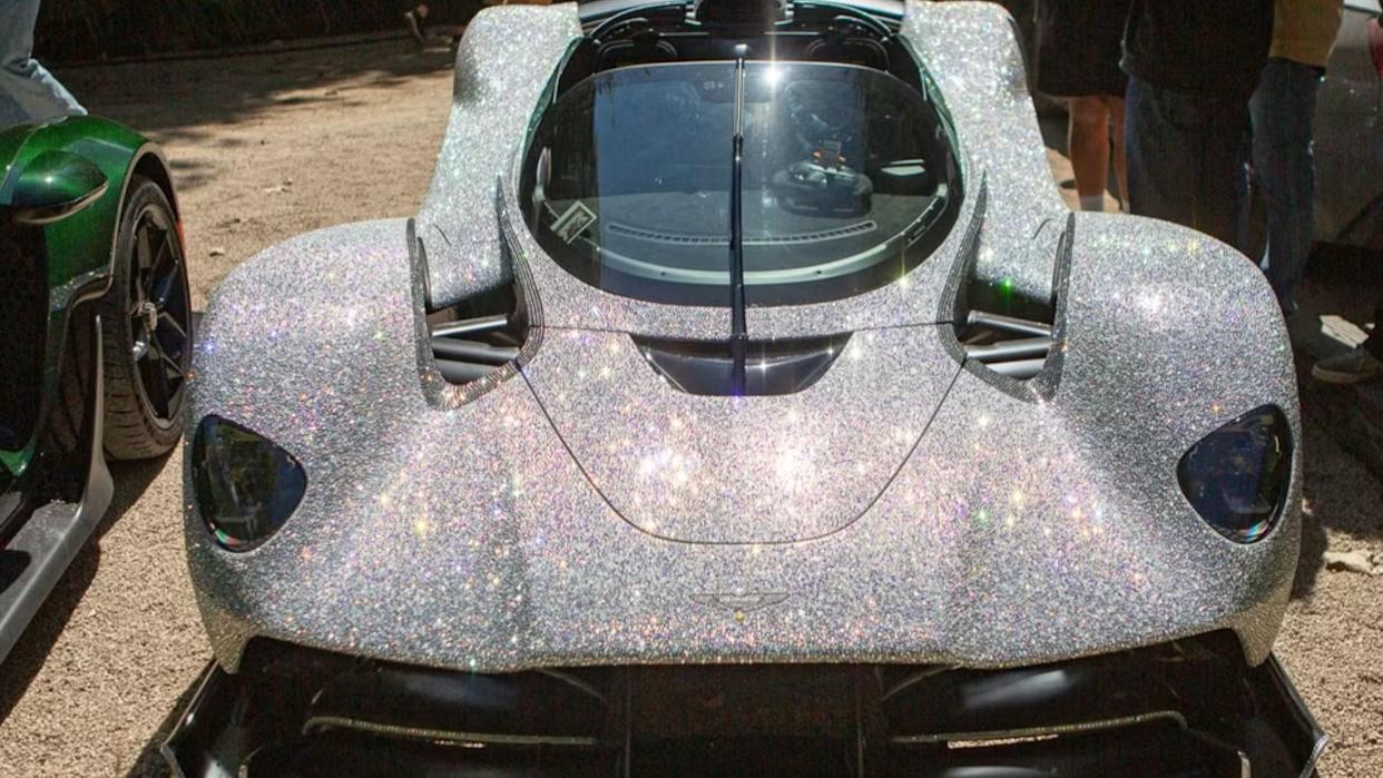 Crystal-Covered Aston Martin Valkyrie Turns Heads at Monterey Car Week