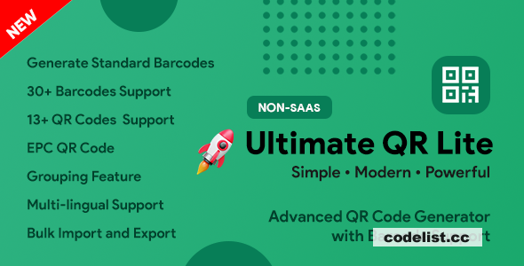 UltimateQR Lite v1.0 - QR Code + Barcode Generator