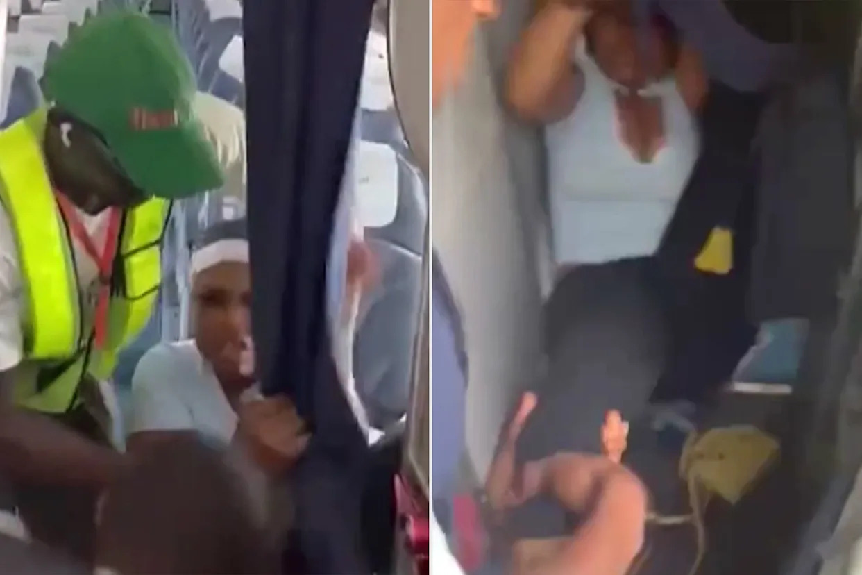 Passenger Dragged Off Plane by Authorities After Allegedly Fighting with Cabin Crew Over Turning Off Her Cellphone