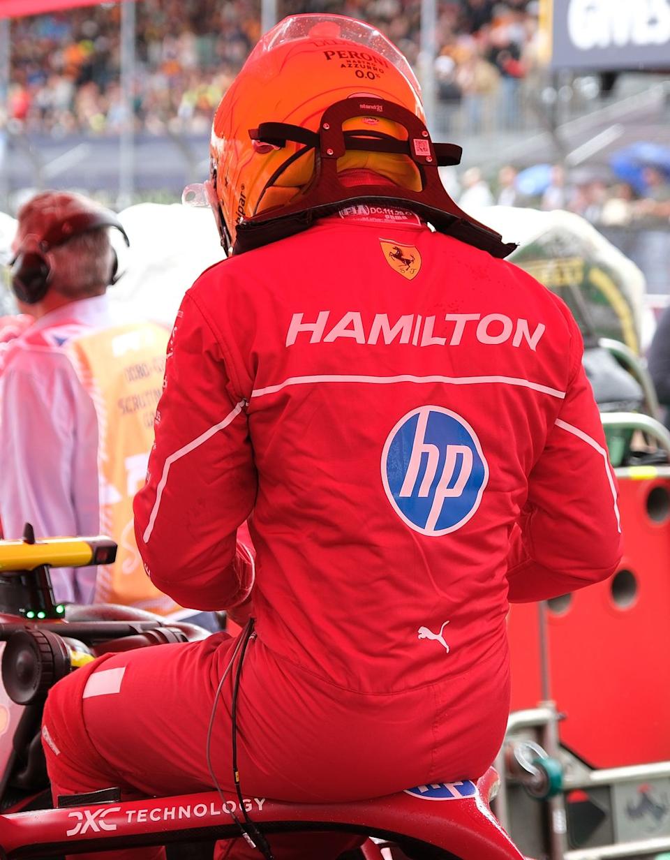 lewis hamilton of scuderia ferrari f1 team is seen during...