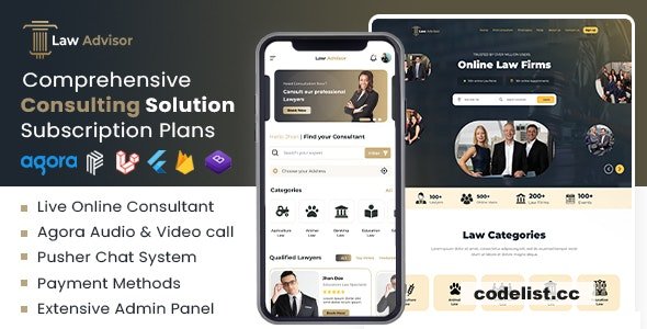 LawAdvisor v2.0 - Seamless Tele-Advisory Platform & Virtual Legal Services with Flutter Apps, Web & Admin