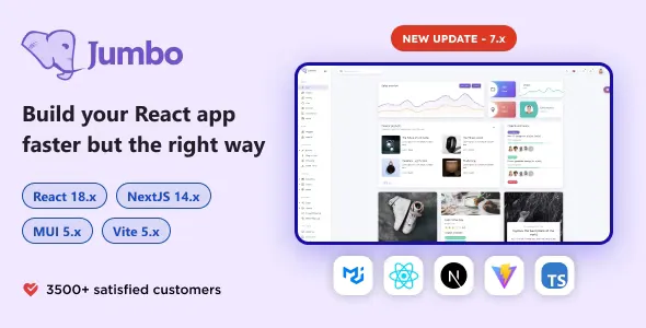 Jumbo - React Admin Template with Material-UI v6.2.0