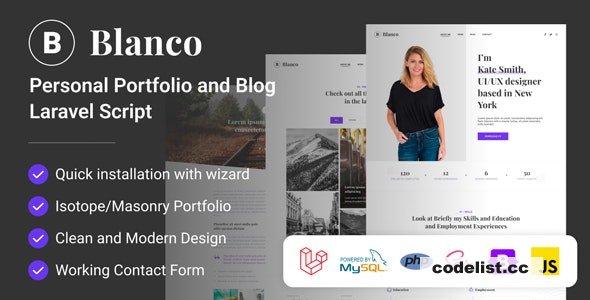 Blanco v1.3 - Personal Portfolio and Blog Laravel Script