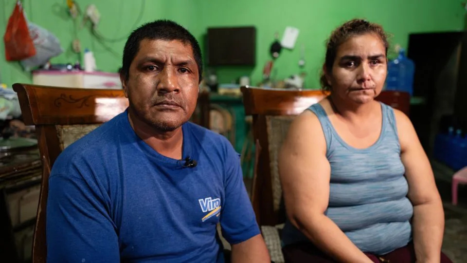 Juan Mariño and his wife Evelin Lozano in Duran. Alejandro, their son, has gone missing. The fear is a gangland killing, but they are not giving up hope. - Alex Platt