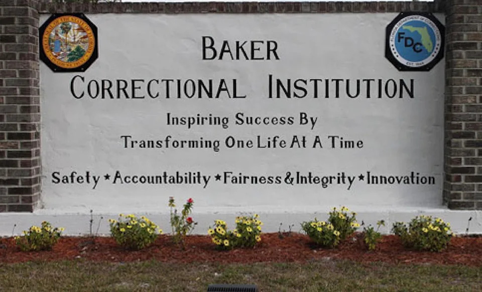 Baker Correctional Institution is located within a rural stretch of north Florida roughly 40 miles from Jacksonville (AP)