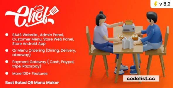 CHEF v8.2 - SaaS - Contactless Multi-restaurant QR Menu Maker