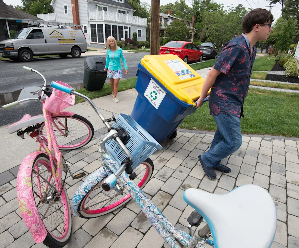 Karen Kolobielski and her son Kyle are the founders of KK Kan Kare, a unique business in Rehoboth Beach that offers 'valet trash service.'