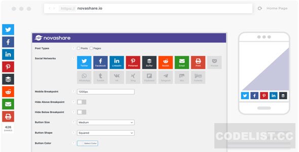 Novashare v1.0.9 - WordPress Social Sharing Plugin