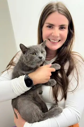 Fiona Begg/TikTok Fiona Begg and rescue cat Lucky Chance