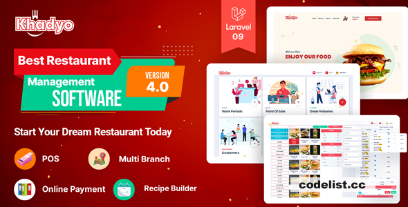 Khadyo v4.1.0 - Restaurant Management Software and Restaurant POS with Online Food Ordering Website