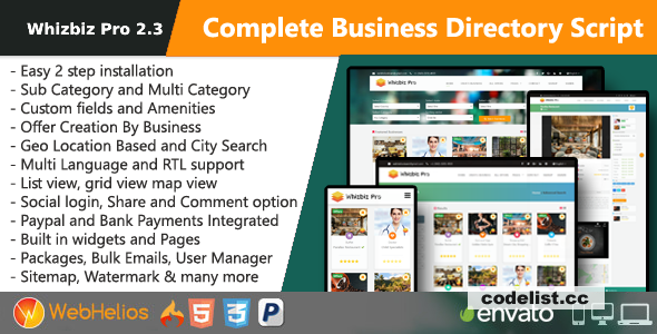 Whizbiz Pro v2.3 - Simple Business Listing Directory Map Script - nulled