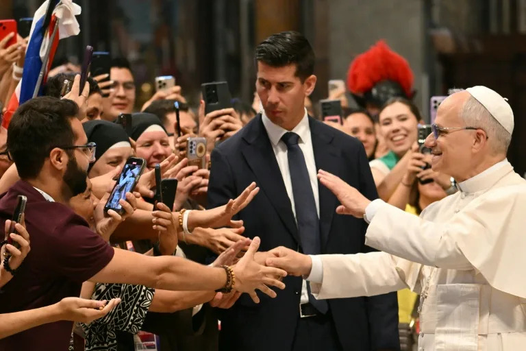 Pope Leo XIV led the Vatican's first mass for Catholic social media influencers (Alberto PIZZOLI)