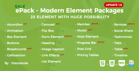 ePack v1.5 - 25 CSS3 Ultimate Element Packages ePack v1.5 - 25 CSS3 Ultimate Element Packages