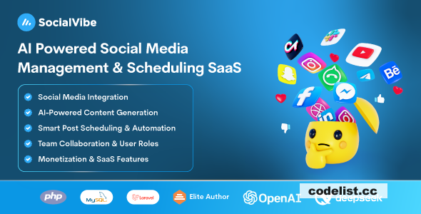 SocialVibe v2.0.0 - AI-Powered Social Media Management & Scheduling SaaS