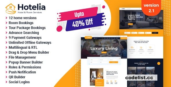 Hotelia v2.1 - Hotel Booking / Resort Booking Management Website