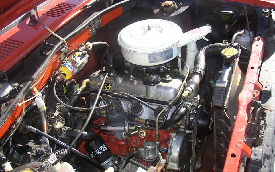 The engine of Debs Wade's 1979 Toyota Starlet GL engine