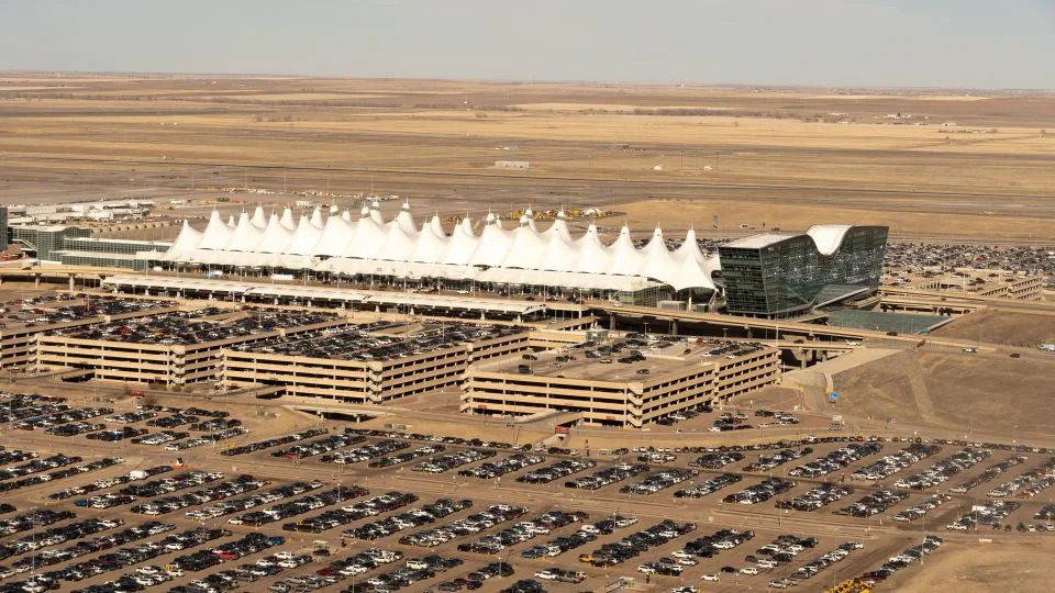 A 2023 aerial view of Denver International Airport, Colorado. - Marli Miller/UCG/Universal Images Group/Getty Images/File