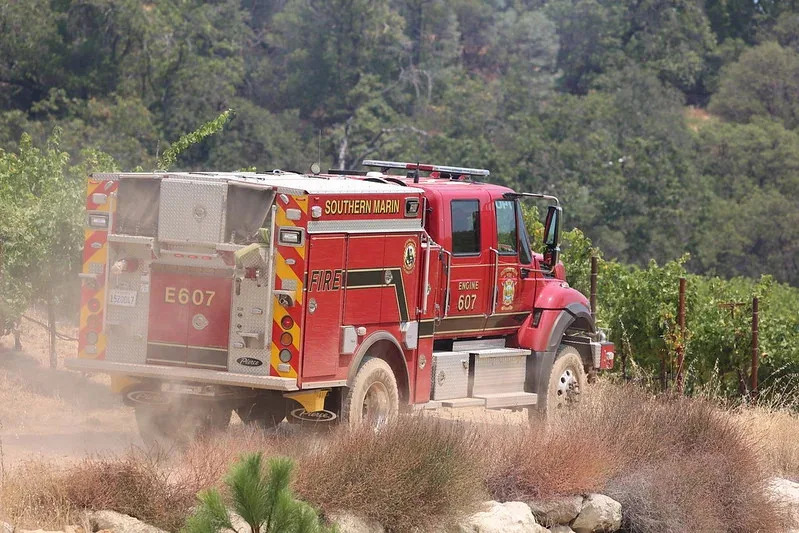 The Pickett Fire burning in Napa County, California in August 2025.