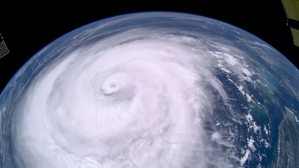 The International Space Station captured Hurricane Erin moving toward the east coast.