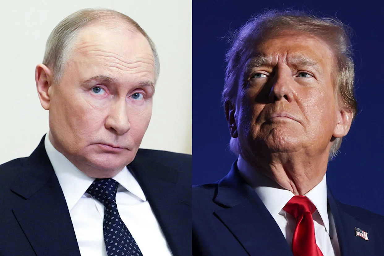 A split composite image of Vladimir Putin, left, and Donald Trump (Getty Images; AP)