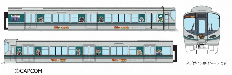 ラッピング列車のイメージ図=JR西日本提供